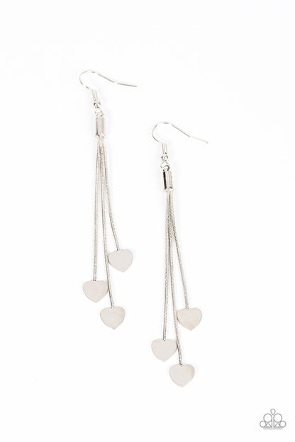 Higher Love - Silver Earrings -Paparazzi Accesseories - Paparazzi Accessories 