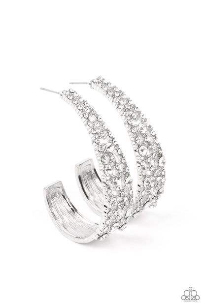 Cold as Ice - White Earrings - Paparazzi Accessories 
