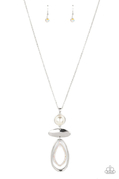 Modern Day Demure - White Necklace - Paparazzi Accessories - LaNisha's Lustrous Jewels