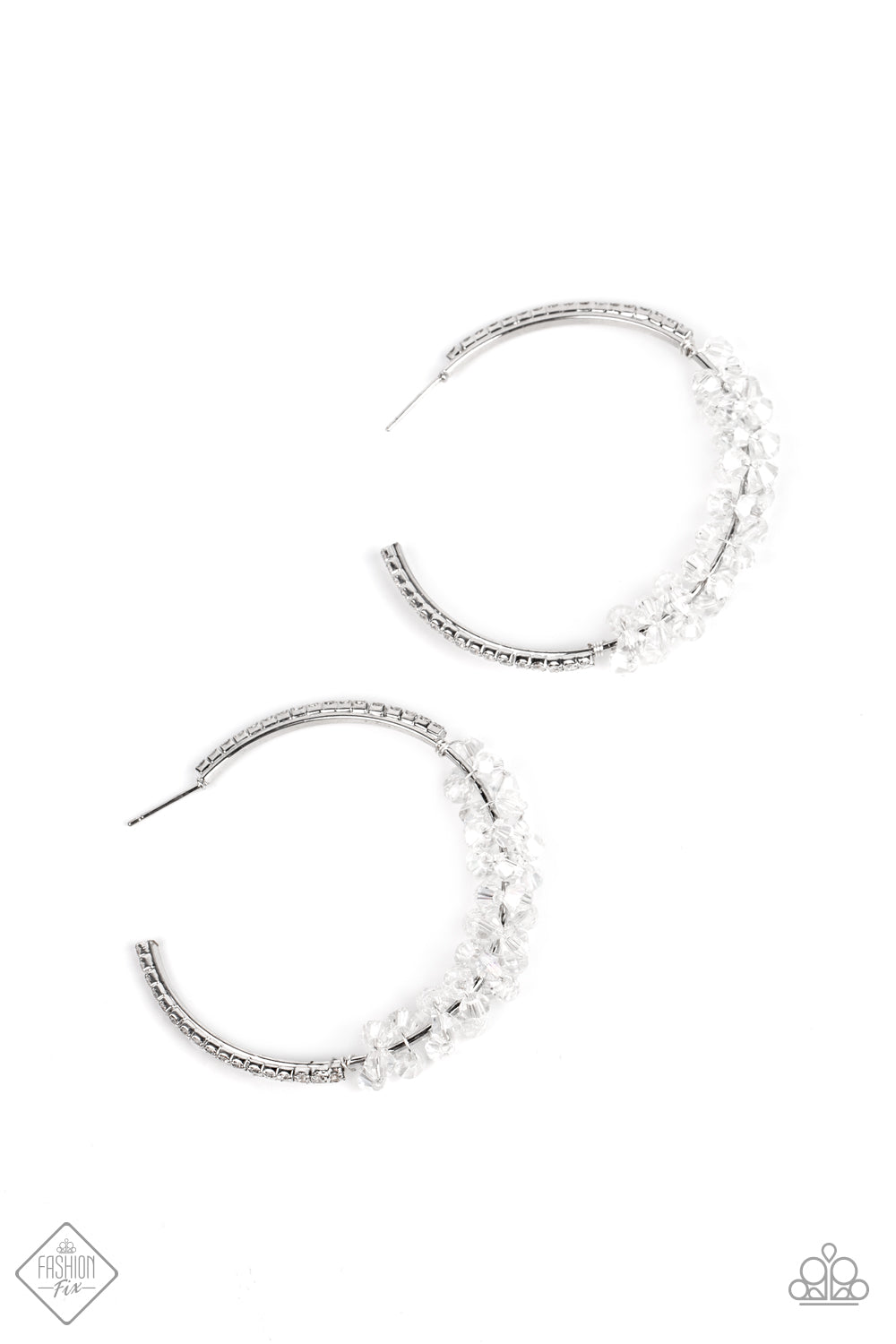 Bubble-Bursting Bling - White Earrings - Paparazzi Accessories 