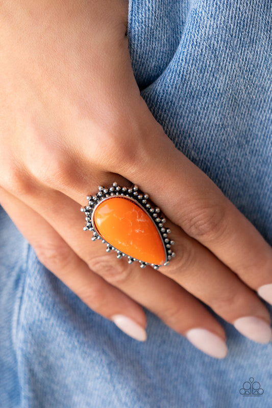 Down-to-Earth Essence - Orange Ring - Paparazzi Accessories 
