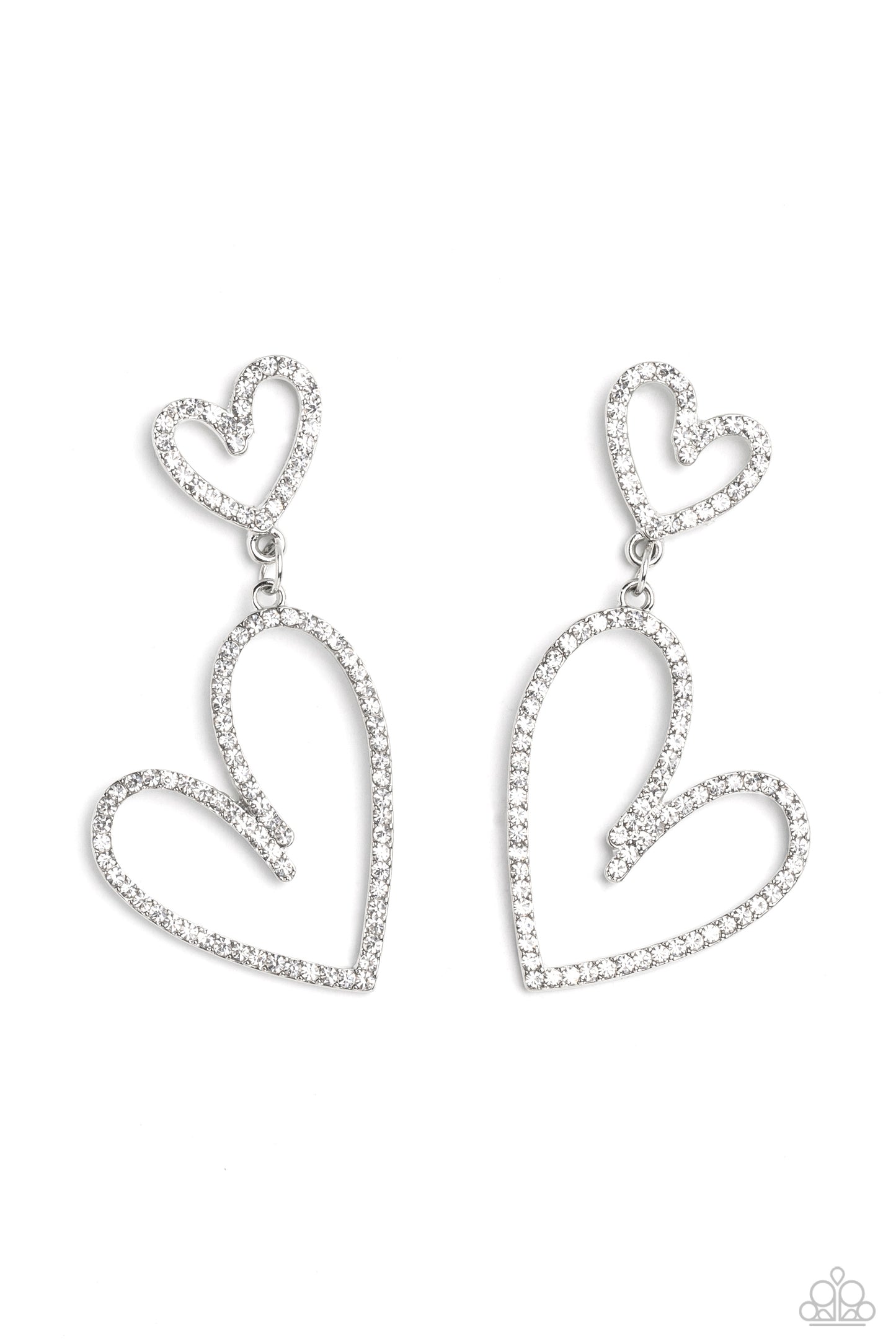 Doting Duo - White Earrings - Paparazzi Accessories
