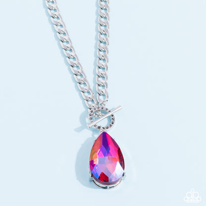 Edgy Exaggeration - Pink Necklace - Paparazzi Accessories