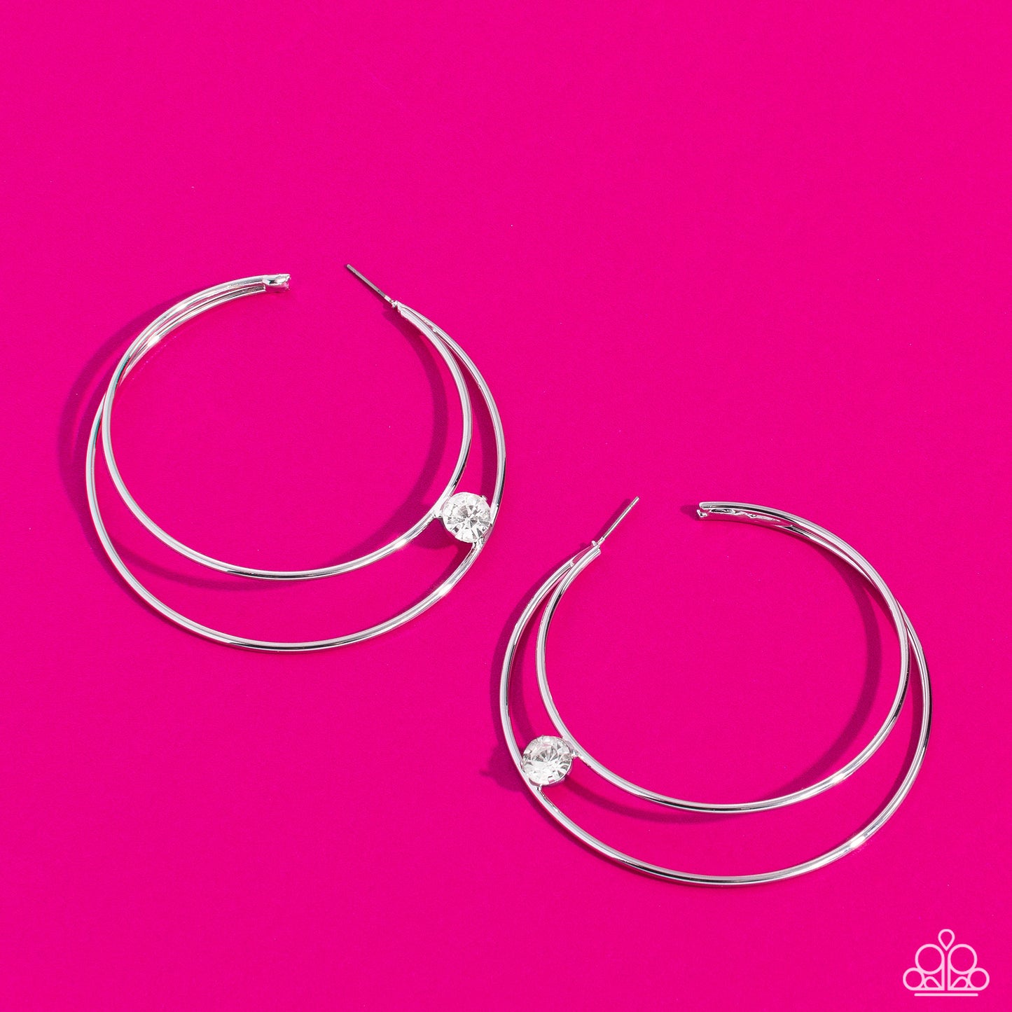 Theater HOOP - White Hoops - Paparazzi Accessories