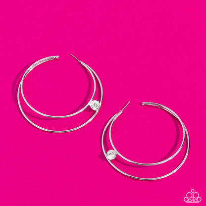 Theater HOOP - White Hoops - Paparazzi Accessories