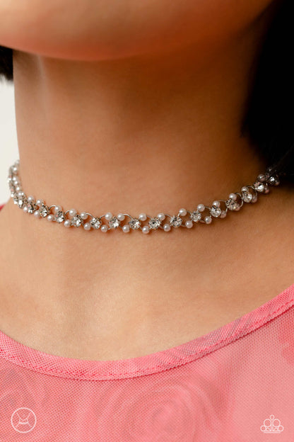 Classy Couture - White Necklace - Paparazzi Accessories