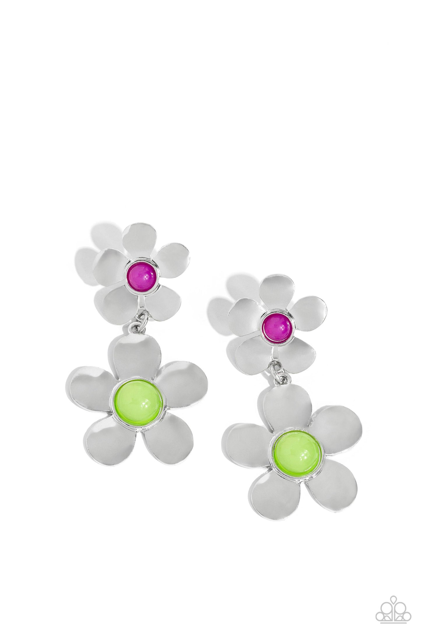 Fashionable Florals - Green Earrings -  Paparazzi Accessories