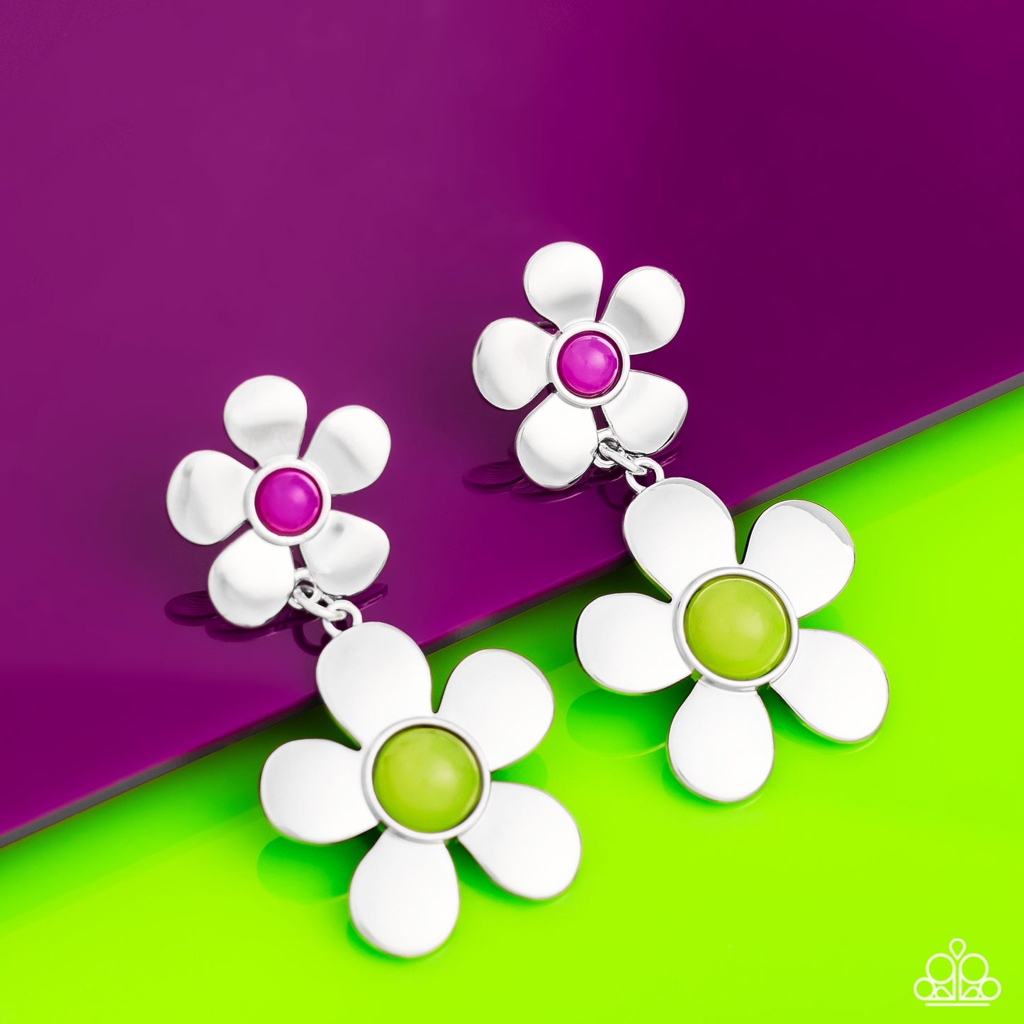 Fashionable Florals - Green Earrings -  Paparazzi Accessories