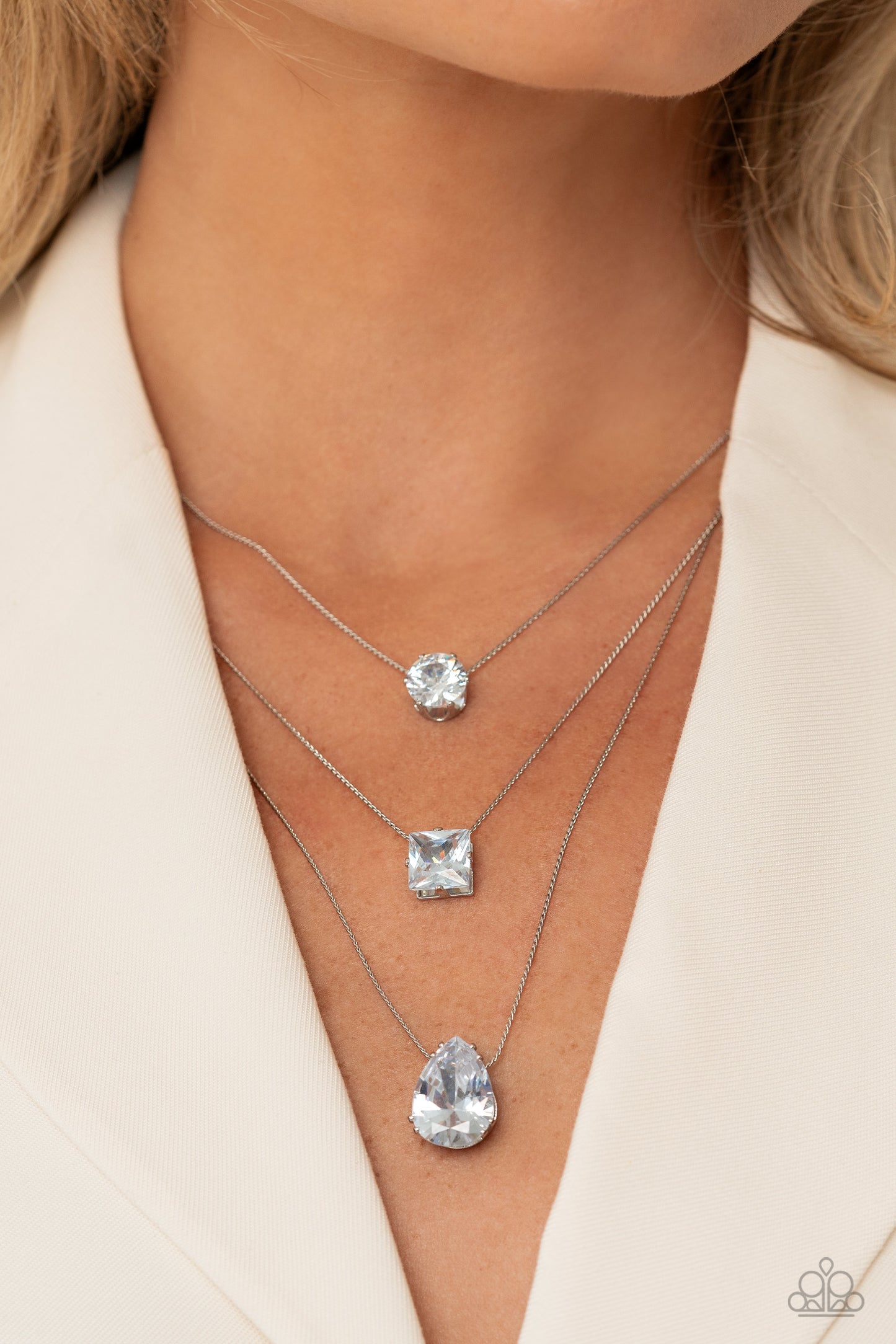 Lustrous Layers - White Necklace  - Paparazzi Accessories