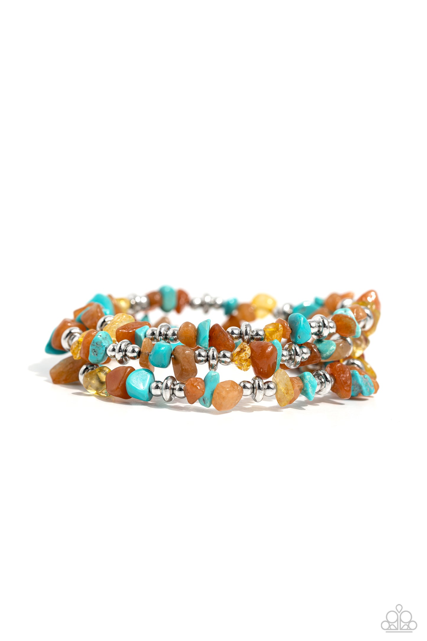 Stacking Stones - Orange Coil Bracelet - Paparazzi Accessories