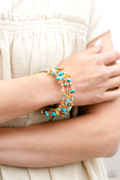 Stacking Stones - Orange Coil Bracelet - Paparazzi Accessories