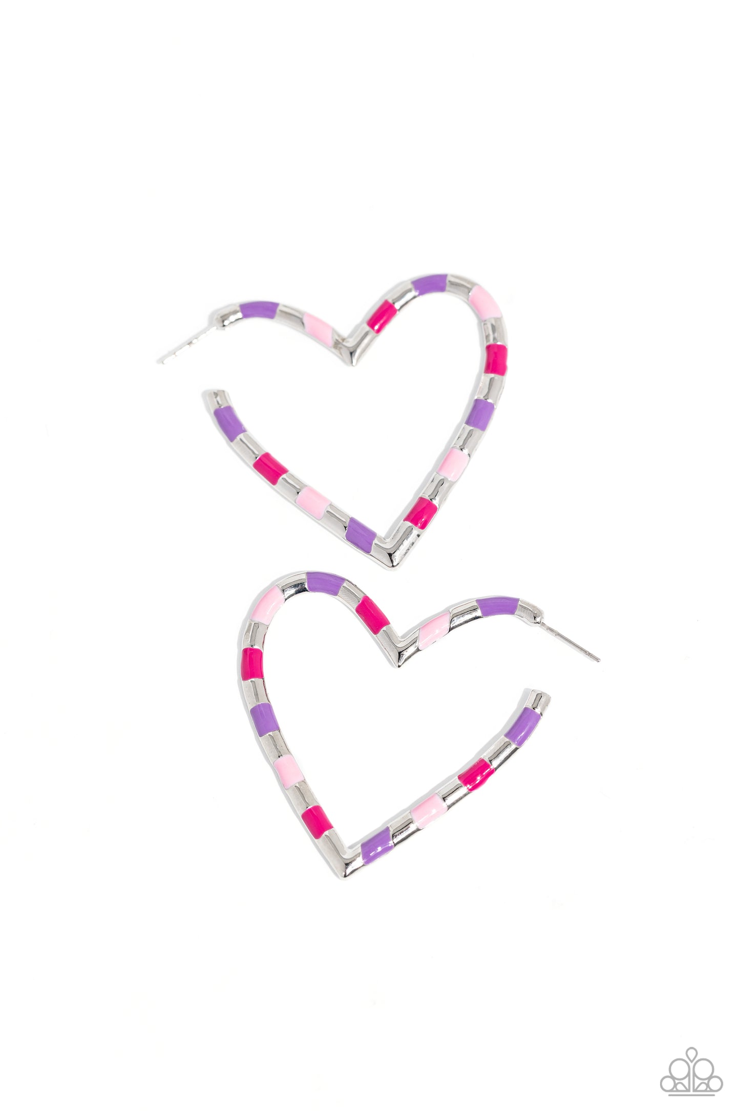 Striped Sweethearts - Pink Earrings - Paparazzi Accessories