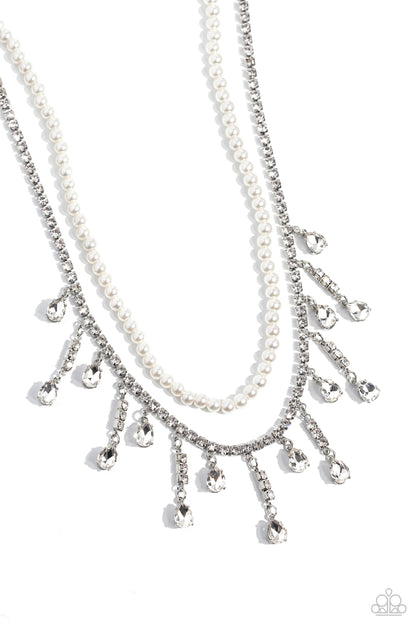 Lessons in Luxury - White Necklace  - Paparazzi Accessories