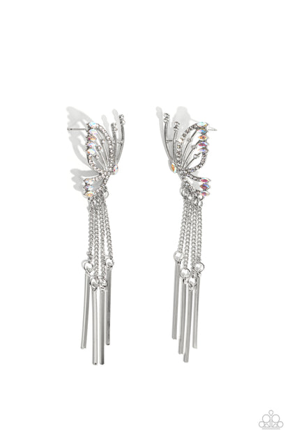A Few Of My Favorite WINGS - White Earrings  - Paparazzi Accessories