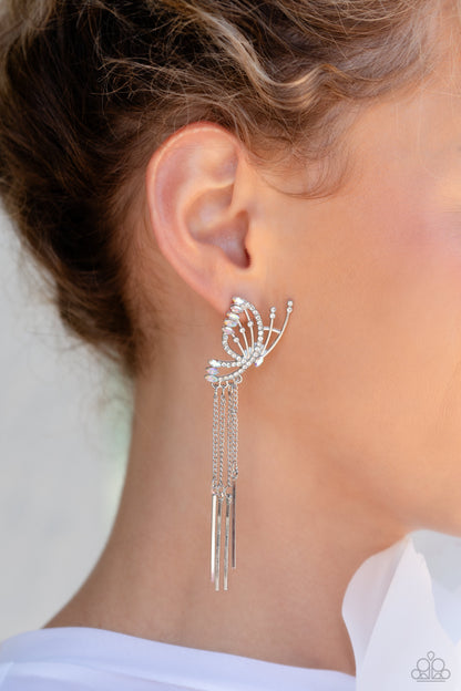A Few Of My Favorite WINGS - White Earrings  - Paparazzi Accessories