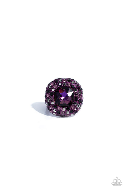 Glistening Grit - Purple Ring  - Paparazzi Accessories