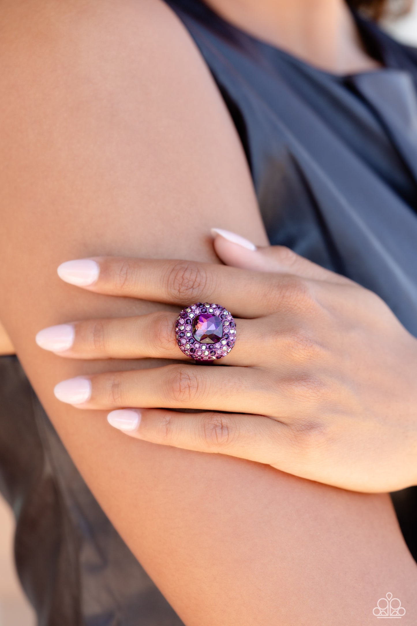 Glistening Grit - Purple Ring  - Paparazzi Accessories
