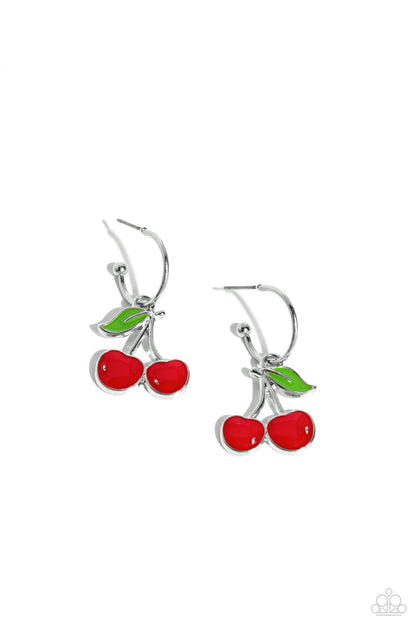 Cherry Caliber - Red Earrings - Paparazzi Accessories