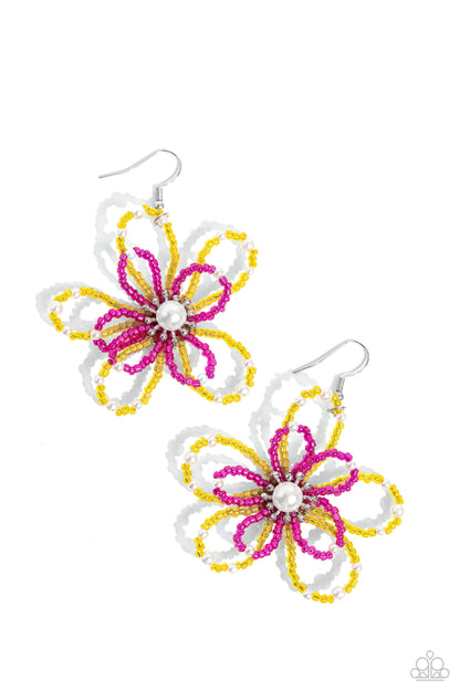 PEARL Crush - Yellow Earrings  - Paparazzi Accessories