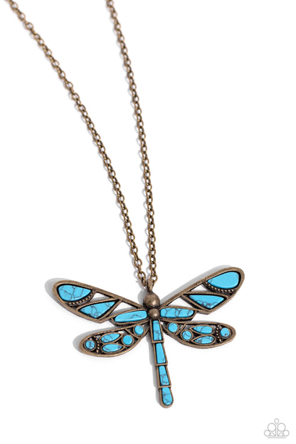 FLYING Low - Brass Necklace  - Paparazzi Accessories