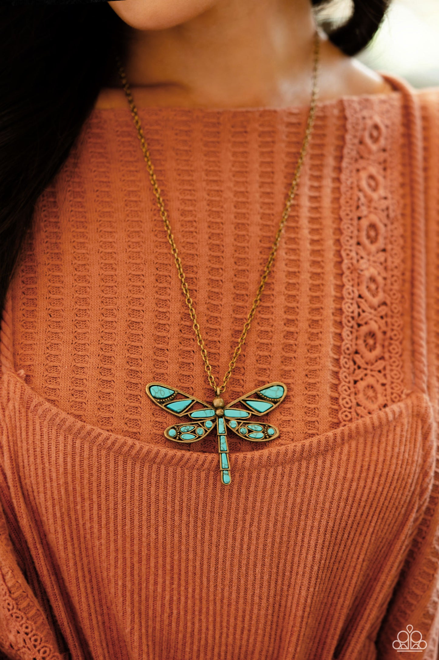 FLYING Low - Brass Necklace  - Paparazzi Accessories