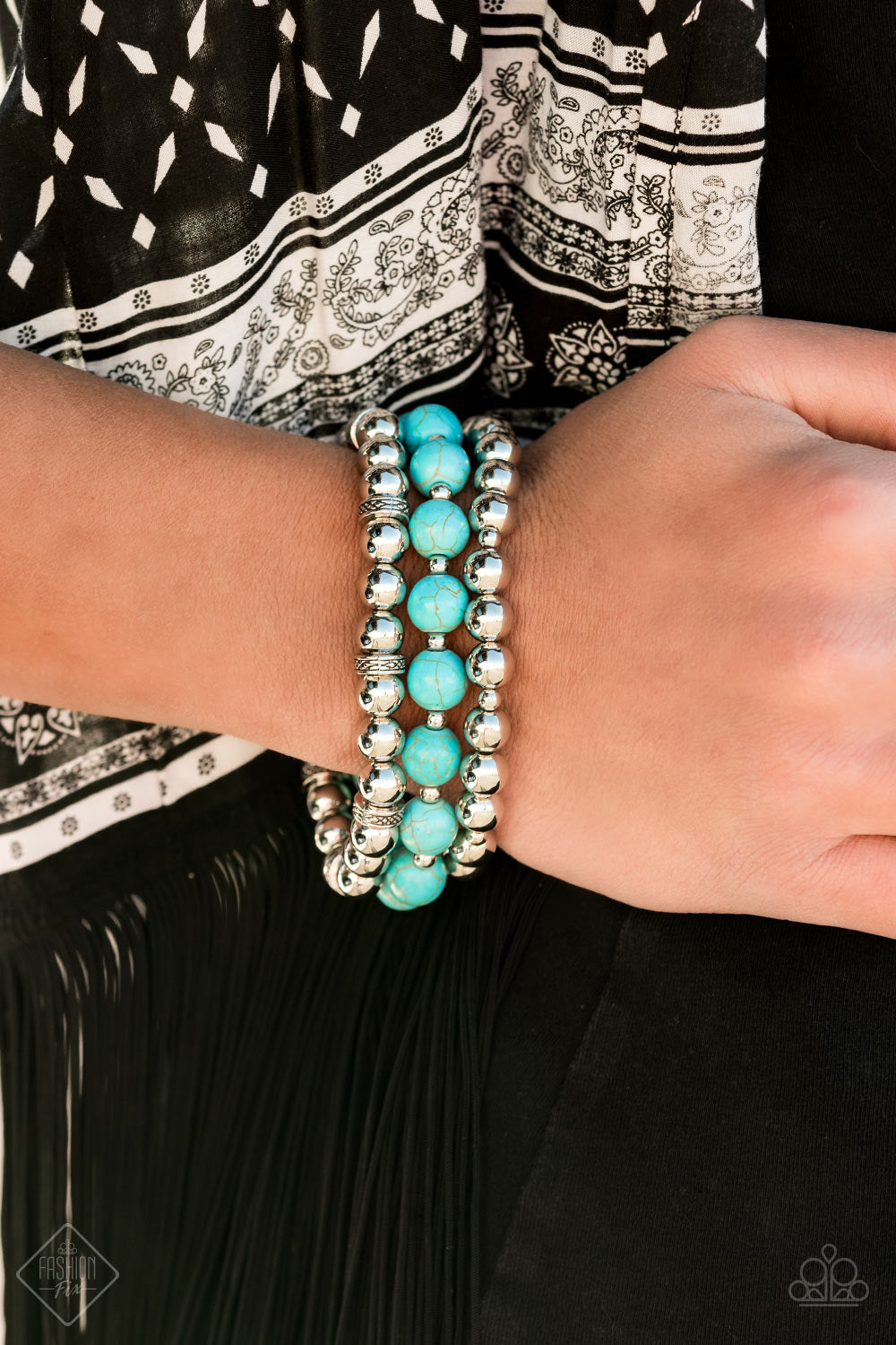 Sandstone Serendipity - Blue Bracelet - Paparazzi Accessories - Paparazzi Accessories 