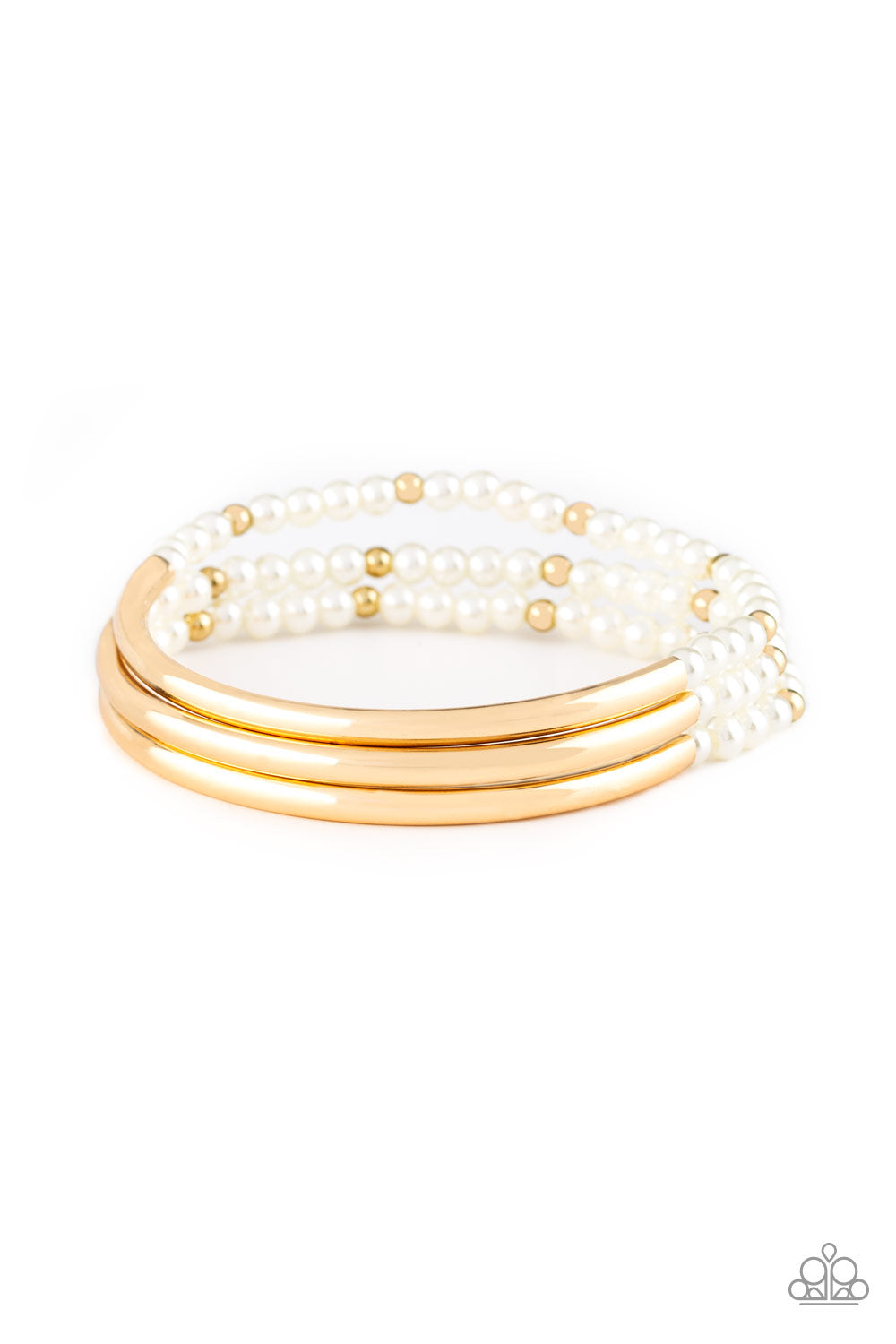 City Pretty- Gold Bracelet - Paparazzi Accessories 