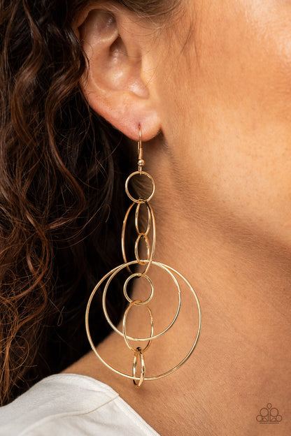 Running Circles Around You - Gold Earrings - Paparazzi Accessories - Paparazzi Accessories 