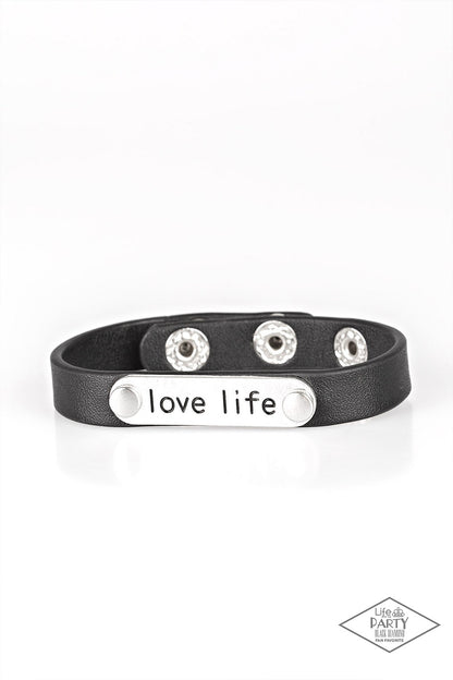 Love Life - Black Leather Bracelet - Paparazzi Accessories 