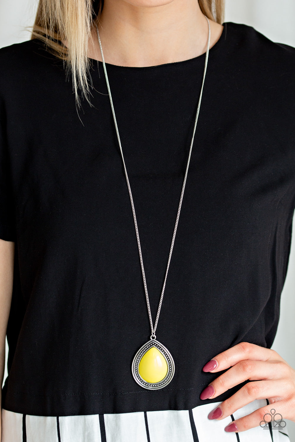 Chroma Courageous - Yellow Necklace - Paparazzi Accessories 