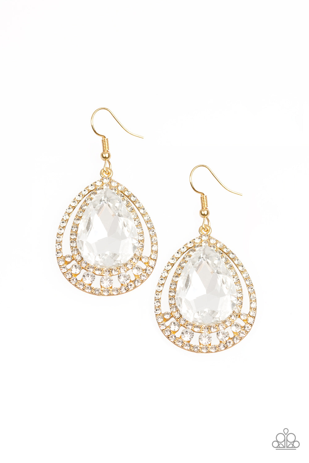 All Rise to Her Majesty - Gold Earrings - Paparazzi Accessories - Paparazzi Accessories 