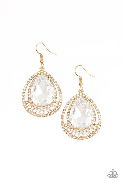 All Rise to Her Majesty - Gold Earrings - Paparazzi Accessories - Paparazzi Accessories 