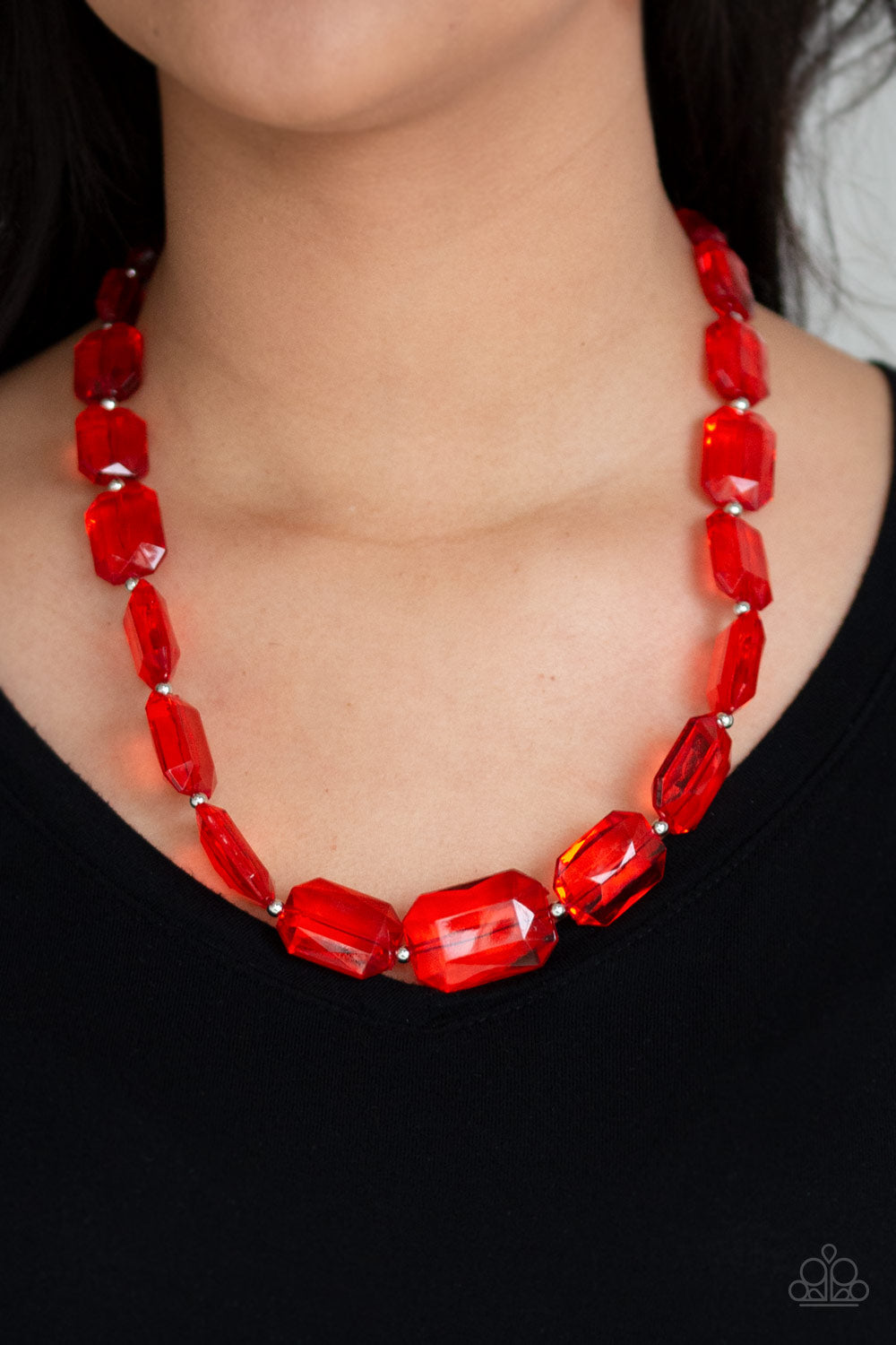 Ice VERSA - Red Necklace - Paparazzi Accessories 