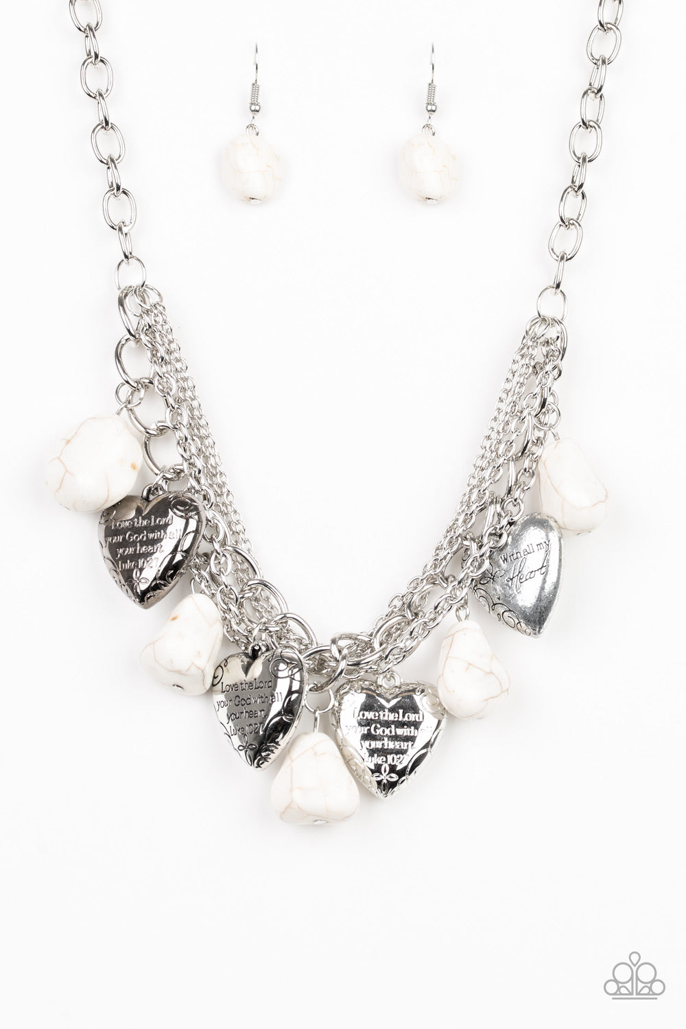 Change of Heart - White Necklace - Paparazzi Accessories - Paparazzi Accessories 
