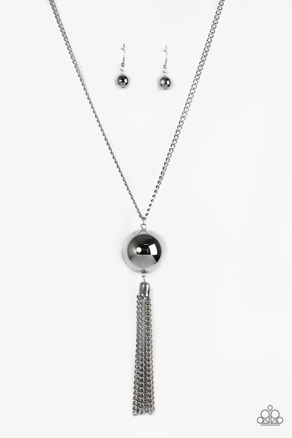 Big Baller - Gunmetal Necklace -Paparazzi Accessories - Paparazzi Accessories 