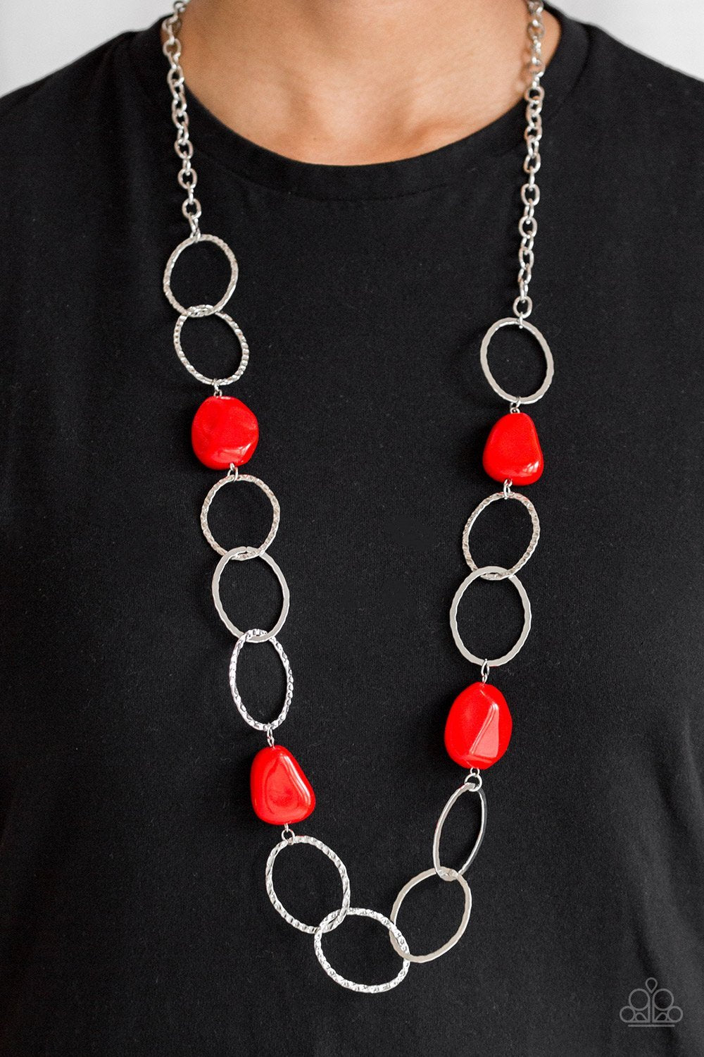Modern Day Malibu - Red Necklace- Paparazzi - Paparazzi Accessories 