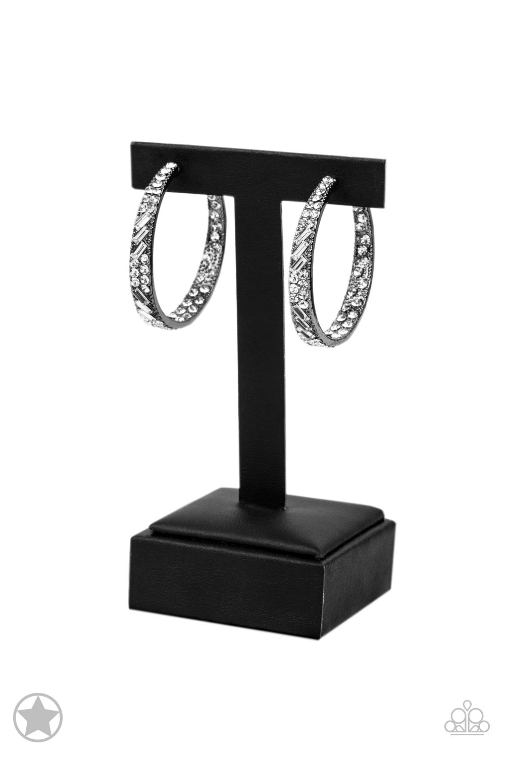GLITZY By Association - Black/White Earrings - Paparazzi Accessories 