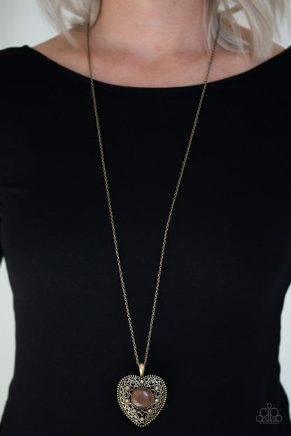 One Heart - Brass Necklace - Paparazzi Accessories - Paparazzi Accessories 