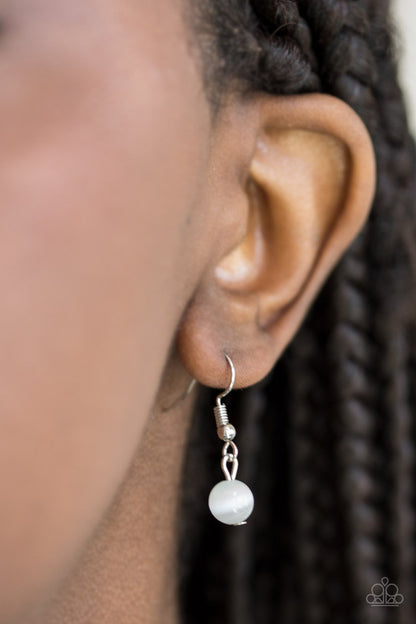Magically Modern White Moonstone Necklace - Paparazzi Accessories 