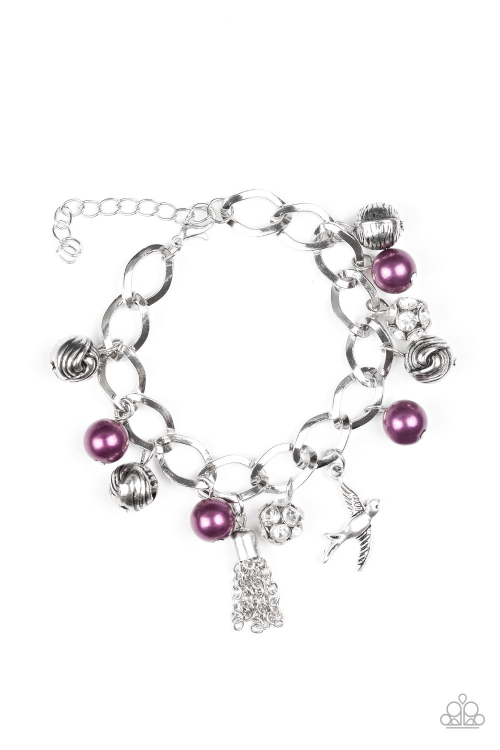 Lady Love Dove - Purple Charm Bracelet- Paparazzi Accessories - Paparazzi Accessories 