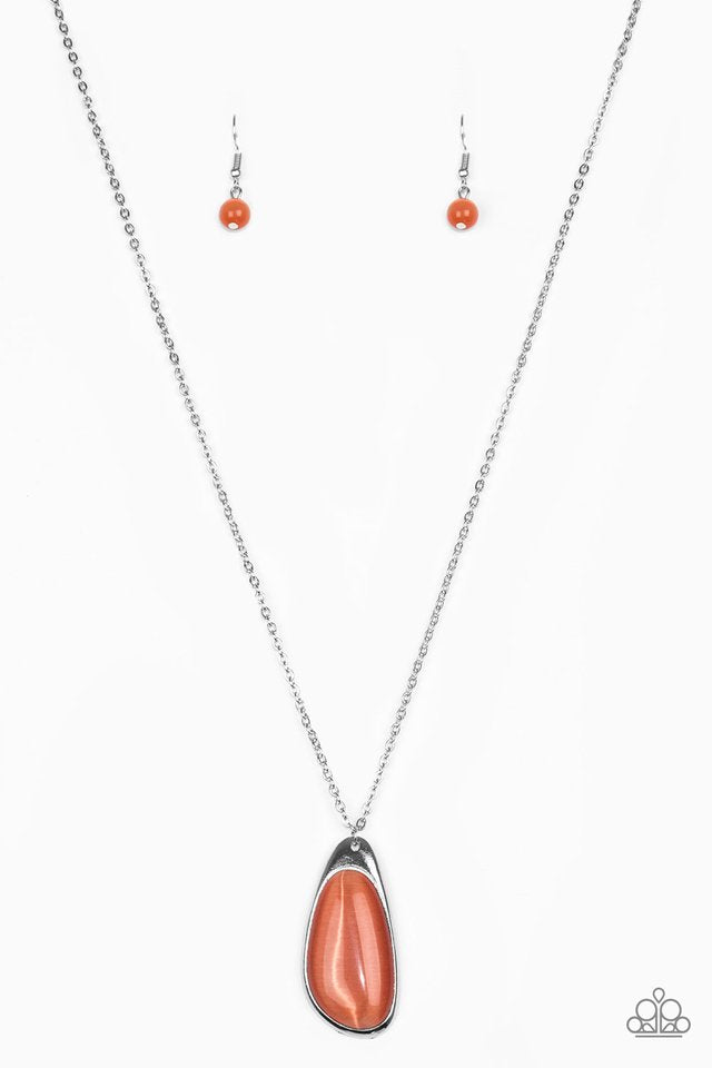 Magically Modern Orange Moonstone Necklace - Paparazzi Accessories 