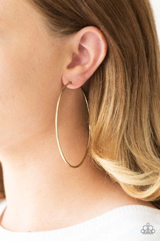 Meet Your Maker Brass Hoop - Paparazzi Accessories 