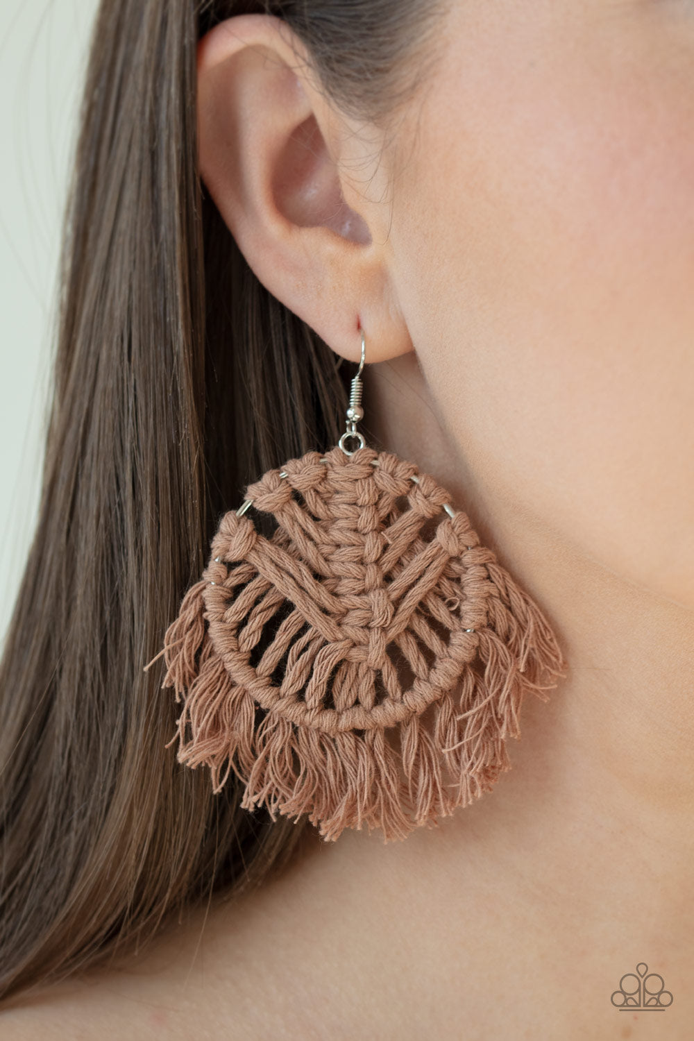All About MACRAME - Brown Earrings - Paparazzi Accessories - Paparazzi Accessories 