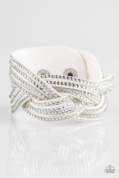 Big City Shimmer - White Bracelet - Paparazzi Accessories 