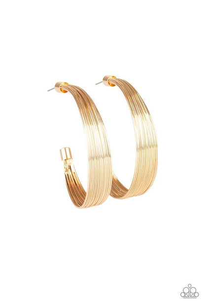 Live Wire - Gold Earrings - Paparazzi Accessories - Paparazzi Accessories 