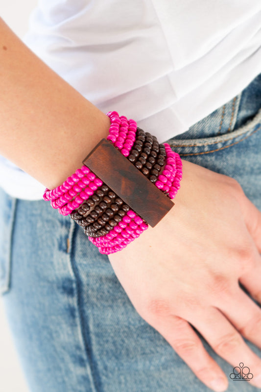 JAMAICAN Me Jam - Pink Bracelet -Paparazzi Accessories - Paparazzi Accessories 