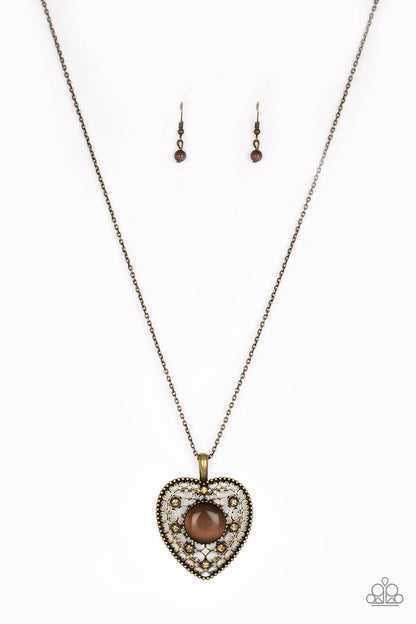 One Heart - Brass Necklace - Paparazzi Accessories - Paparazzi Accessories 