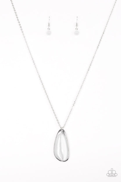 Magically Modern White Moonstone Necklace - Paparazzi Accessories 