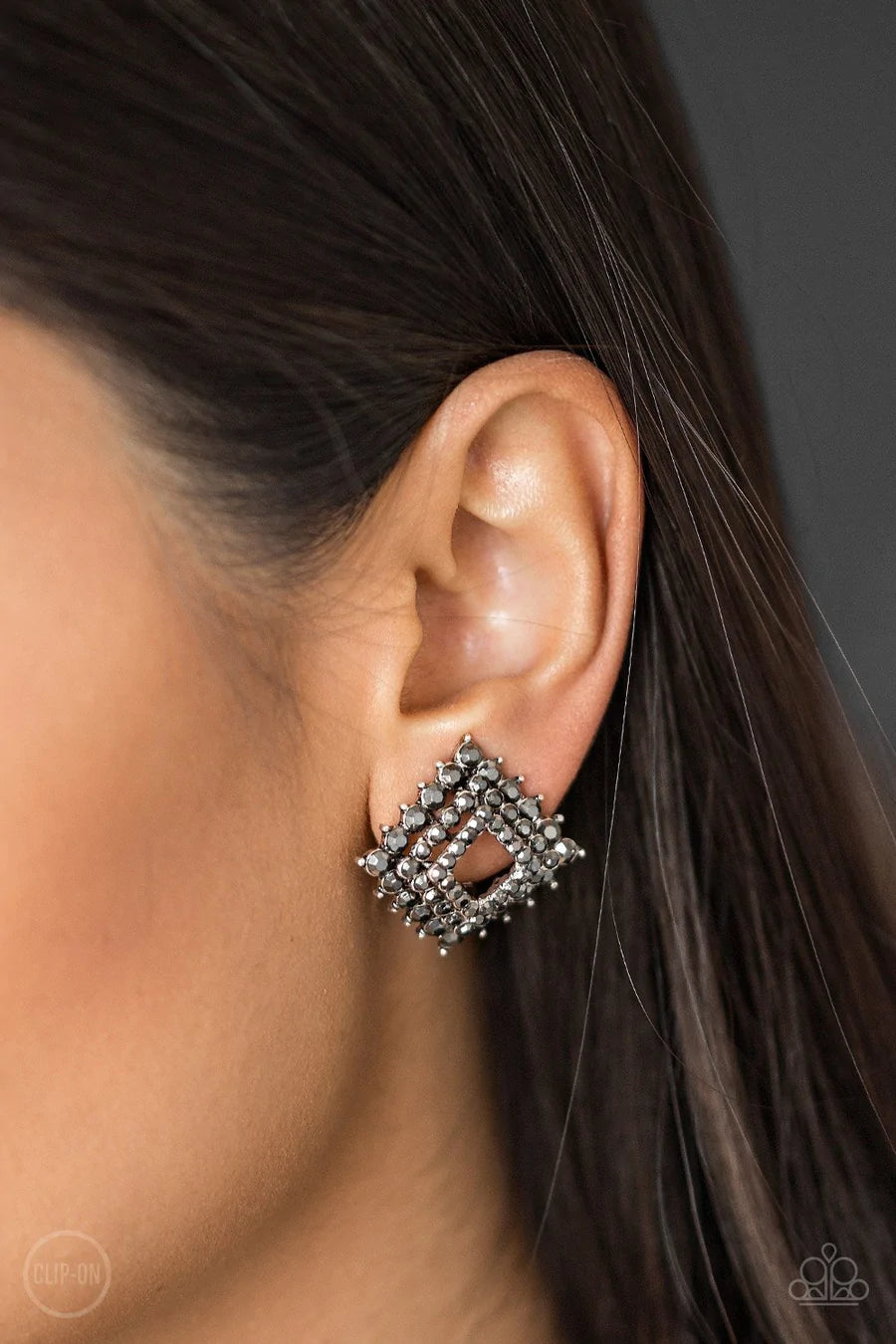 Kensington Keepsake - Silver Clip On Earrings - Paparazzi Accessories 
