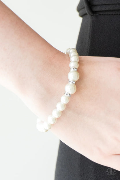 Radiantly Royal - White Bracelet - Paparazzi Accessories